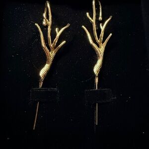 Nature-Inspired Gold Earrings